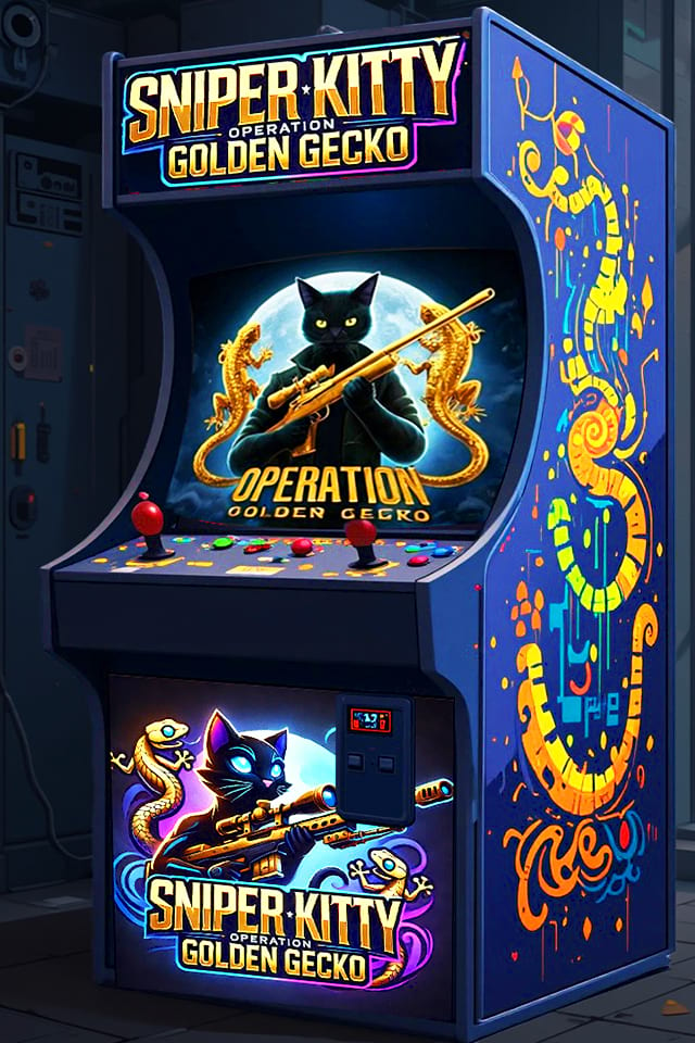 Sniper kitty Operation Golden Gecko arcade machine