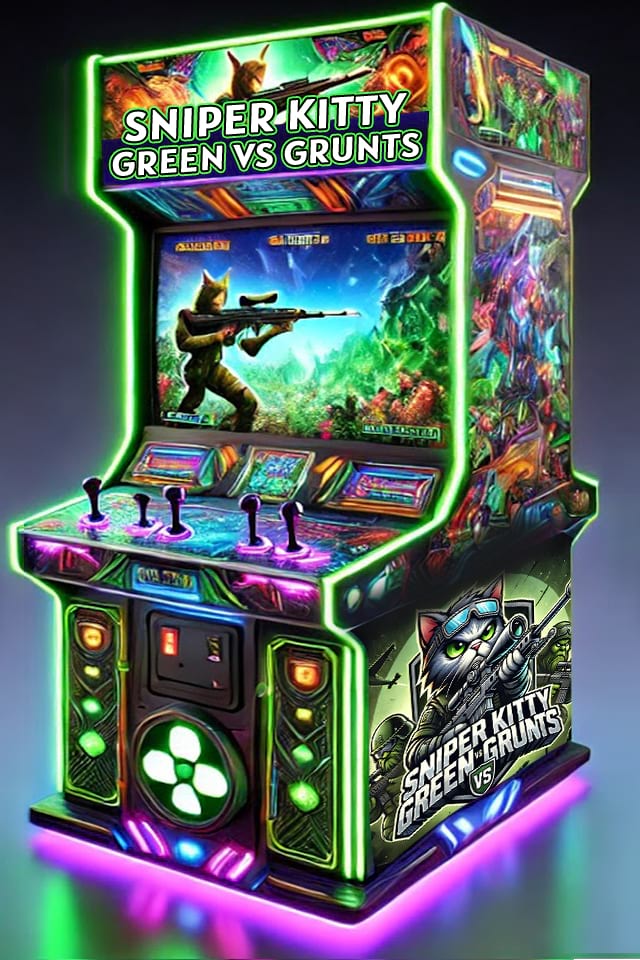 Sniper Kitty Green Vs Grunts arcade machine