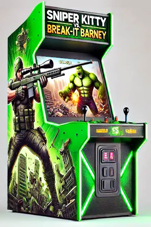 Sniper Kitty Break It Barney arcade machine